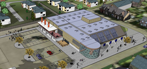 Aerial view of Johnstone Centre