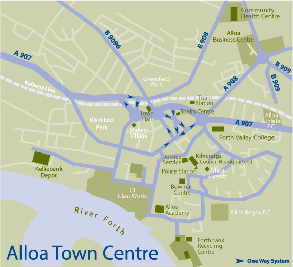 Map of Alloa Town Centre