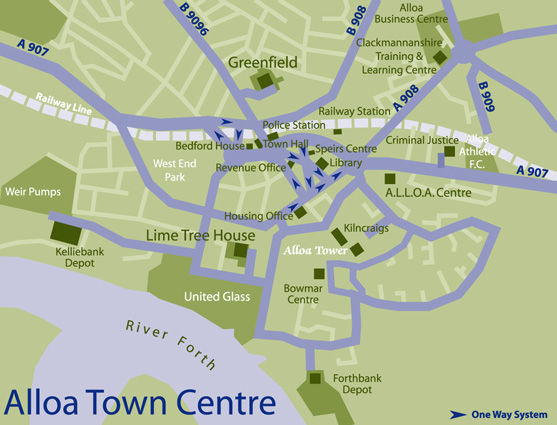 Map of Alloa town centre