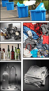 Blue boxes and items suitable for them
