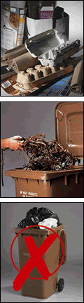Brown bins are for garden waste and cardboard, nothing else!
