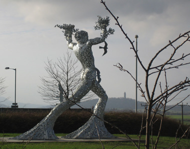 Photograph of Andy Scott's Sculpture at Muirside Roundabout, Tullibody