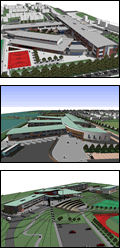 Montage of artist impressions of the 3 schools