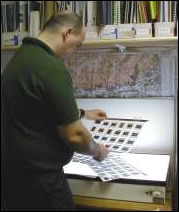Ranger preparing slides
