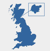Map of the UK showing Clackmannanshire's location
