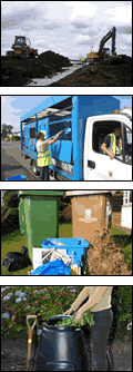 Waste and recycling image montage