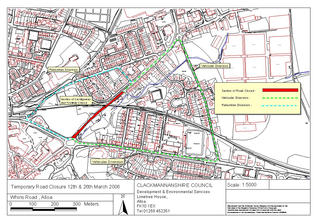 TRO A908 Whins Road, Alloa Temporary Road Closure