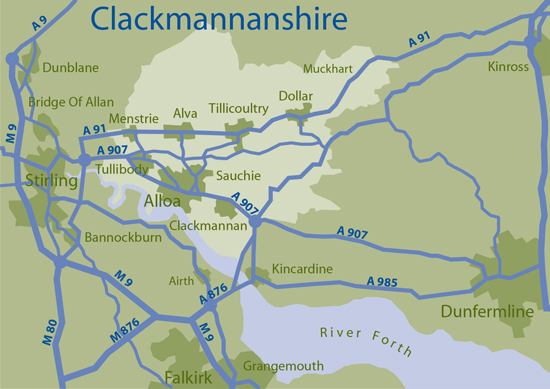 Map of Clackmannanshire