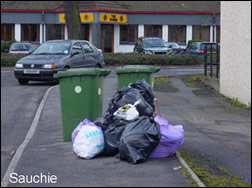 Obstructed footway in Sauchie