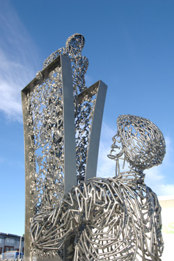 Andy Scott's sculpture at Station Square, Alloa