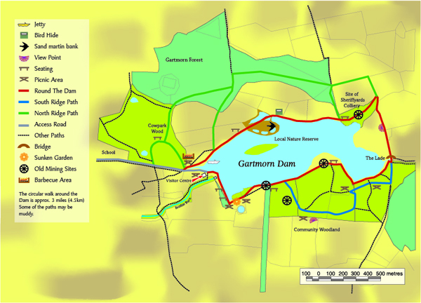 Features of Gartmorn Dam